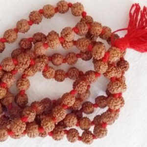 Rudraksh mala 4.5 mm Indonesian(108+1) beads in thread.